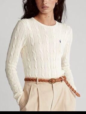 Polo Ralph Lauren Cable Knit Sweater Women’s  M Jumper Preppy Style Old Money